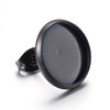 E035 - 10 pcs. 304 Stainless Steel Gunmetal Black Earring Posts Studs Settings Bezels Cabochons Tacks - 10mm Glue Pad Setting