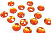CA1017 - 20 pcs Resin Embellishment Cabochons - Orange - 10mm - Faceted Design