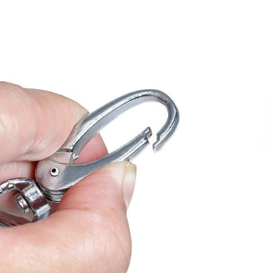 CL086 - 10 pcs. Silver Tone Oval Swivel Clasp and Key Ring - 75mm (2.95 inch) - Claw Clasps