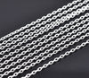 N127 - 10M (32.8 Ft) - Silver Plated Open Chain Link - 4mm x 2.5mm - Textured