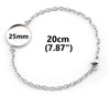 B101 - 3 pcs. 304 Stainless Steel Silver Tone Chain Bracelets - 7.87" (20cm) - 25mm Bezel - Tarnish Resistant!