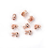 CR049 - 100 pcs. Rose Gold Plated Calotte Calotted Crimp Side End Tips Caps with Loop - Fit 2.4mm Ball Chains - 6mm x 5mm - Knot Cover
