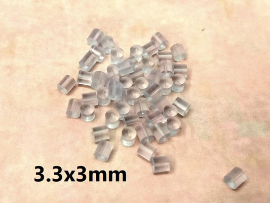 P734 - 144 pcs (72 Pairs) Clear Translucent Plastic Earring Clutch - 3.3mm x 3mm - Tube - BeadSmith - 1 gross