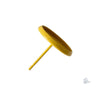 E521 - 50 pcs. Yellow Earring Posts Settings Bezels Cabochons Tacks- 12mm Glue Pad Setting