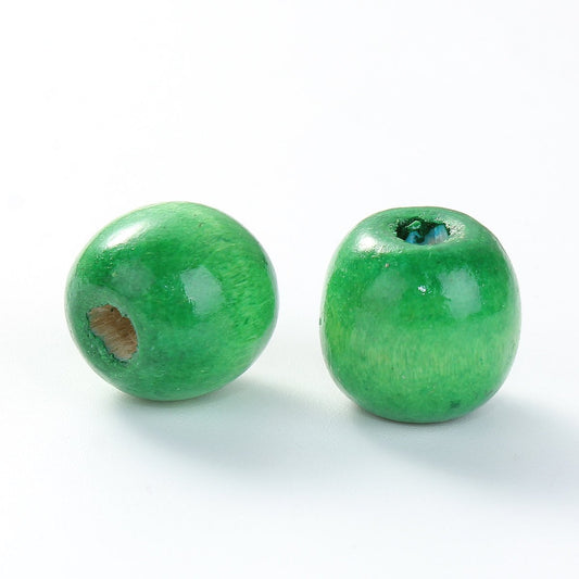 BD444 - 500 pcs Green Wooden Wood Round Spacer Beads - 11x9mm