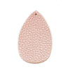 P1038 - 10 pcs. Metallic Pink Faux Leather Dangle Charms Pendants - Plump Teardrop - 58mm (2.3") - Great for Light Earrings! Double-Sided