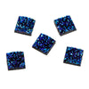 CA146 - 10 pcs Druzy Resin Embellishment Cabochons Blue Multicolor AB - 12mm - Square