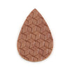 P847 - 10 pcs. Brown Orange Faux Leather Dangle Charms Pendants - Teardrop Weave - 56mm (2.2") - Great for Light Earrings or Dangles! Double-Sided