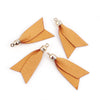 P443 - 10 pcs. Orange Faux Leather Tassel Dangle Charms Pendants - Golden - 5.2cm (2.05") x 3.3cm (1.3") - Great for Light Earrings &amp; Dangles!