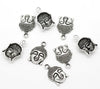 P089 - 10 pcs. Antique Silver Tone Buddha Face Charms Pendants - 22mm x 15mm