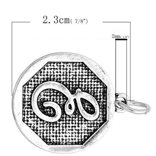 P110 - 4 pcs. Antique Silver LARGE Letter "E" Alphabet Letter Charm Pendant - 23mm x 20mm - Stamped Design