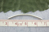 BD536 - 200 pcs. Silver Plated Noodle Tube Long Thin Curved Beads - 35mm x 2mm (1.38" x 0.08")