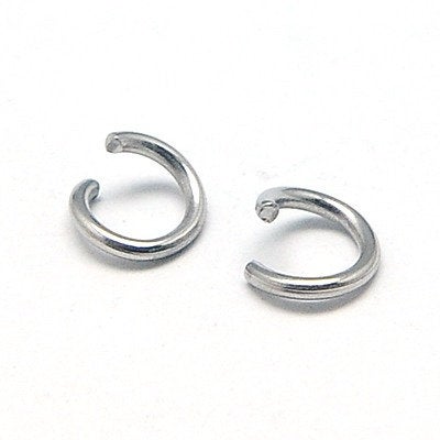 J300A - 1,000 pcs 304 Stainless Steel Silver Tone Open Jump Rings 6mm - 18 Gauge - Open Design - High Quality!