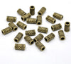 BD791 - 50 pcs Antique Bronze Tube Carved Spacer Beads - 11mm x 6mm - Hole Size: 3.3mm