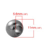 BD260 - 100 pcs Gunmetal Smooth Ball Spacer Beads - 11mm - Large Hole: 5.5mm - Fits European Cords and Paracord!