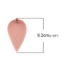 P038 - 10 pcs Pink Blush Faux Leather Dangle Charms Pendants - Pinch Leaf - Silver Tone Jump Ring - 63mm (2.5") - Great for Earrings or Dangles!