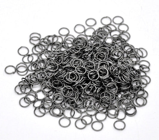 J285 - 200 pcs Gunmetal Open Jump Rings - 7mm - 21 Gauge