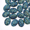 CA925 - 10 pcs Druzy Resin Embellishment Oval Cabochons Blue Multicolor - 18x13mm - 18mm x 13mm - 13x18mm - Dome Style