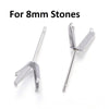 E587 - 10 pcs. (5 pairs) 304 Stainless Steel Earring Prongs Posts Settings Studs - Silver Tone - 17mm x 8mm - Tarnish Resistant!