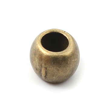 BD631 - 20 pcs Antique Bronze Metal Ball Spacer Beads - 10mm - Large Hole: 5mm - Fits European Cords and Paracord!