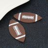 P237 - 10 pcs Brown and White American Football Ball Faux Leather Dangle Charms Pendants - Elongated Teardrop - Sports - 68mm (2.7") - Double-Sided