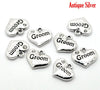 P068 - 4 pcs. Antique Silver "Groom" charm with rhinestone - 16mm X 14mm