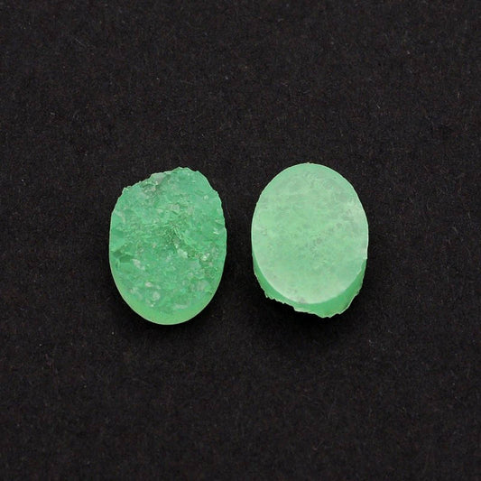 CA088 - BOGO - 10 pcs Druzy Resin Embellishment Oval Cabochons Seafoam Green - 14x10mm - 14mm x 10mm - 10x14mm