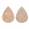 P812 - 10 pcs. Cork Style Faux Leather Dangle Charms Pendants - Teardrop - 55mm (2.17") - Great for Light Earrings or Dangles! Double-Sided