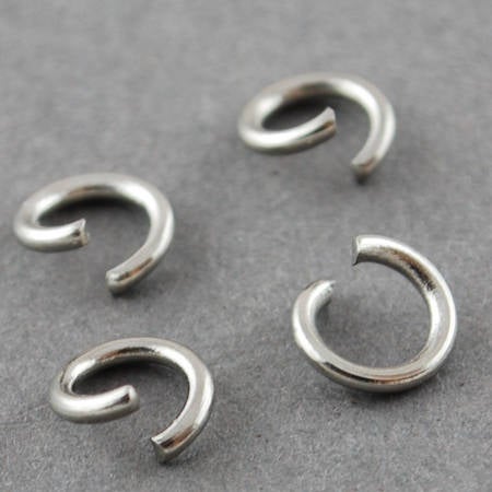 J201A - 100 pcs Stainless Steel Open Jump Rings 6mm - 20 Gauge ( 0.8mm Thick) - High Quality
