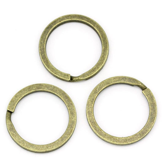J248 - 25 pcs. Antique Bronze Split Rings Key Rings - 25mm (1 inch)