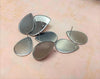 10 pcs. Stainless Steel Silver Earring Tacks Posts Studs Settings Bezels Cabochons - Teardrop - 25mm x 18mm Glue Pad Setting