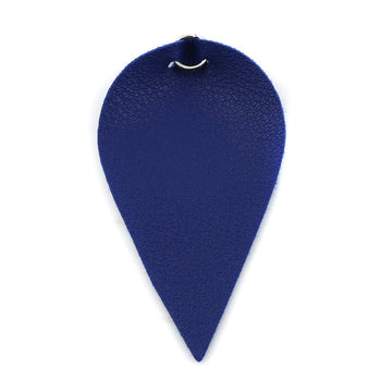 P1165 - 10 pcs Royal Blue Faux Leather Dangle Charms Pendants - Pinch Leaf - Silver Tone Jump Ring - 63mm (2.5") - Great for Earrings or Dangles!