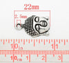 P089 - 10 pcs. Antique Silver Tone Buddha Face Charms Pendants - 22mm x 15mm