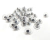 E607 - 72 pcs (36 Pairs) PVC and Aluminum Earring Back Nuts Stoppers - Silver Tone - 11mm x 7mm - Made in the USA! Lead and Nickel Free