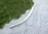 BD536 - 200 pcs. Silver Plated Noodle Tube Long Thin Curved Beads - 35mm x 2mm (1.38" x 0.08")