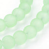 BD605 - 8mm Light Green Frosted Glass Round Beads - 15" strand (40cm) - Approx 52 beads per strand - Hole Size: 1.3mm