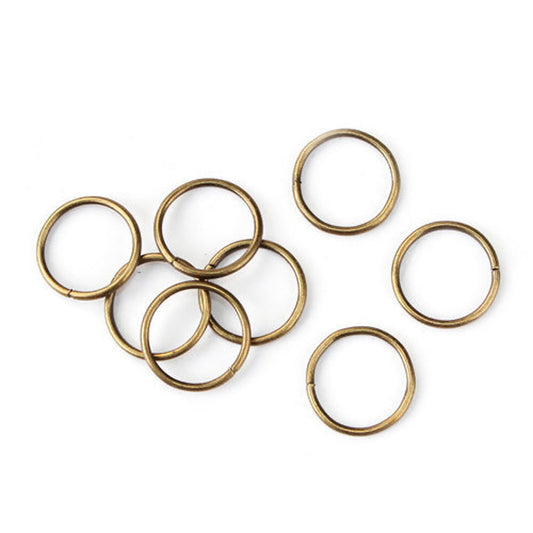 J308 - THICK - 100 pcs. Antique Bronze Open Jump Rings - 14mm - 15 Gauge (1.5mm Thick) - HIGH QUALITY