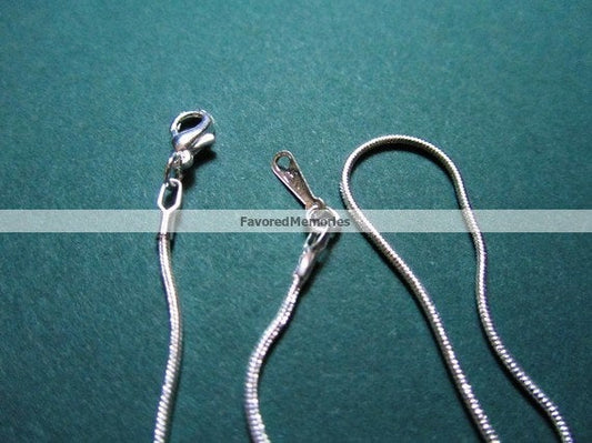 N189 - 10 pcs. Silver Plated Snake Chain Necklace 16" - (1.2mm)