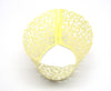 C014 - 12pcs Yellow Filigree Paper Lace Wedding Party Cupcake Cake Cups Wrappers Liners - 217mm x 52mm (8.54" x 2.05")