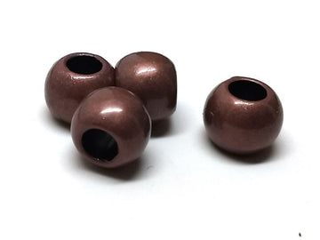 BD261 - 100 pcs Antique Copper Smooth Ball Spacer Beads - 10mm - Large Hole: 4.7mm - Fits European Cords and Paracord!