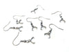 E756 - 6 pcs 316L Stainless Steel Earring Hooks with Spring and Ball - 28mm x 19mm - With Pinch Clips Bails - Silver Tone