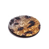 P1191 - 10 pcs. Gold and Black Leopard Glitter Faux Leather Dangle Charms Pendants - Circle - 30mm (1.18") - Double-Sided