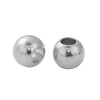 BD286 - 100 pcs Silver Tone Smooth Ball Spacer Beads - 12mm - Large Hole: 5.6mm - Fits European Cords and Paracord!