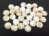 CA783 - 10 pcs Resin Round Embellishment Circle Cabochons Metal Foil White, Gold - 12mm - Multi-Color Glitter