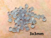 E735 - 100 pcs (50 Pairs) Clear Translucent Plastic Earring Polyclutch - 3mm x 3mm - Flower - BeadSmith