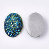 CA925 - 10 pcs Druzy Resin Embellishment Oval Cabochons Blue Multicolor - 18x13mm - 18mm x 13mm - 13x18mm - Dome Style