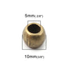 BD631 - 20 pcs Antique Bronze Metal Ball Spacer Beads - 10mm - Large Hole: 5mm - Fits European Cords and Paracord!