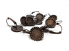 E518 - 10 pcs. Antique Bronze Earring Clips Settings Lever Back Bezels Cabochons - 12mm Glue Pad Setting