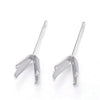 E587 - 10 pcs. (5 pairs) 304 Stainless Steel Earring Prongs Posts Settings Studs - Silver Tone - 17mm x 8mm - Tarnish Resistant!