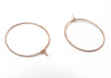 W017 - 100 Rose Gold Plated Wine Charm /Earwire Hoop Rings - 35mm - 1.38 inch - 20 Gauge (0.8mm Thick)